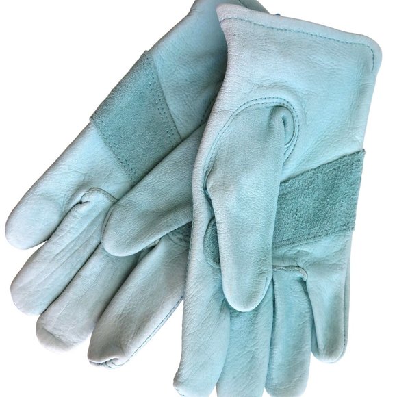 New Wells Lamont GRIPS Green Leather Gloves Womens OS Cowhide Soft Leather Work - Picture 6 of 6